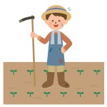 農作業をしているイラスト画像