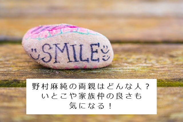 笑顔の石の画像 記事タイトル：野村麻純の両親はどんな人？いとこや家族仲の良さも気になる！