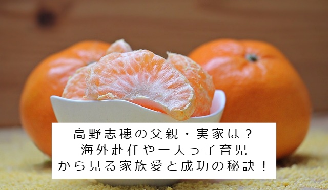 高野志穂のイメージ写真 記事タイトル：高野志穂の父親・実家は？海外赴任や一人っ子育児から見る家族愛と成功の秘訣！