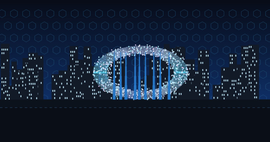 近未来の都市とネオンリングを描いたサムネイル（Z-A特集用・ロゴなし）