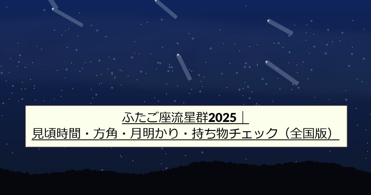 濃紺の夜空に流星と天の川が走るサムネイル。下部に丘のシルエット。