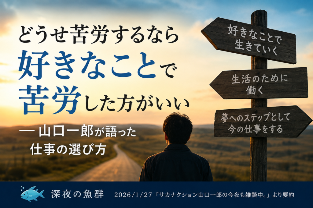 山口一郎「どうせ苦労するなら好きなことで苦労した方がいい」仕事の選び方|深夜の魚群