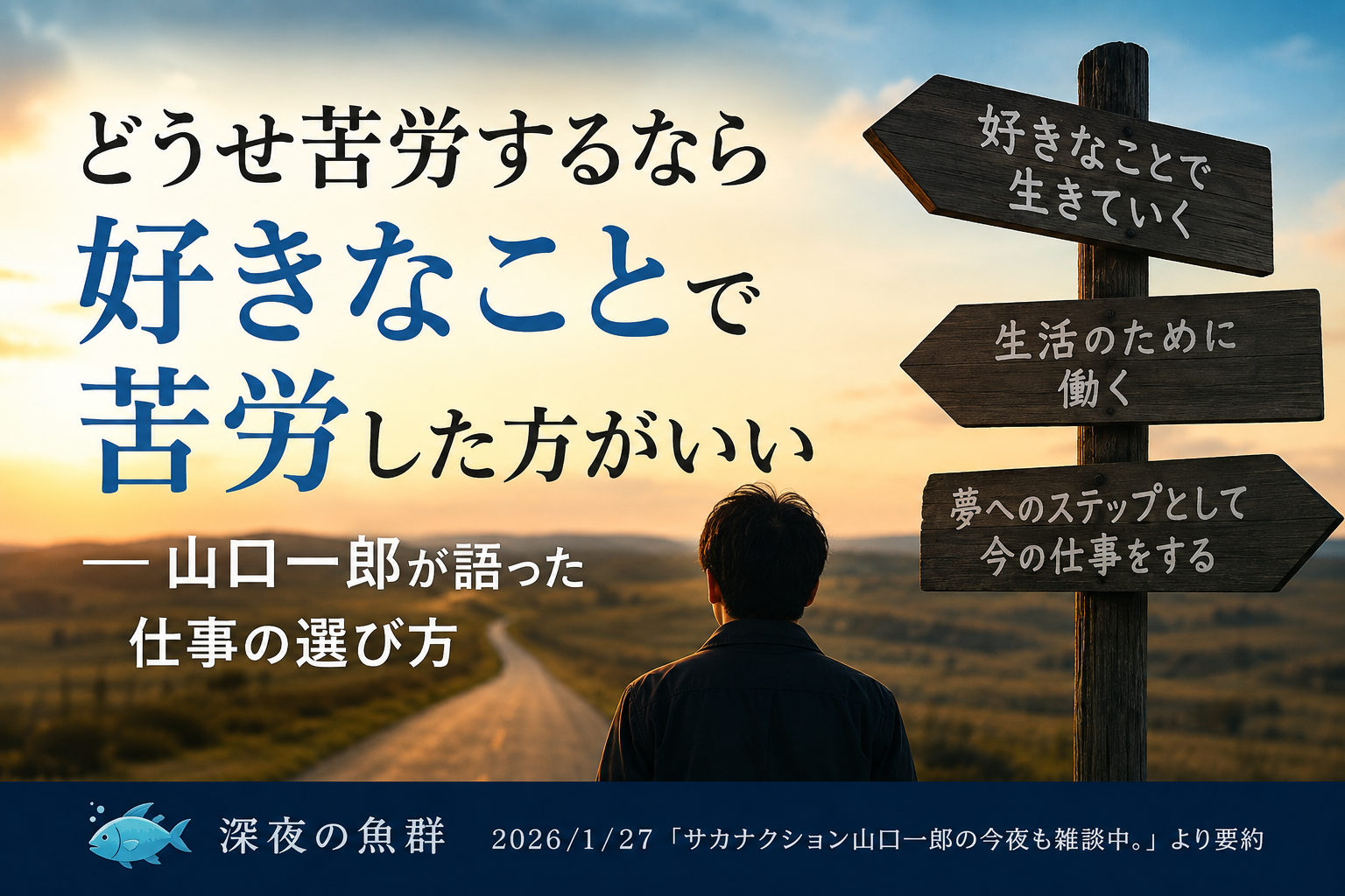 山口一郎「どうせ苦労するなら好きなことで苦労した方がいい」仕事の選び方｜深夜の魚群